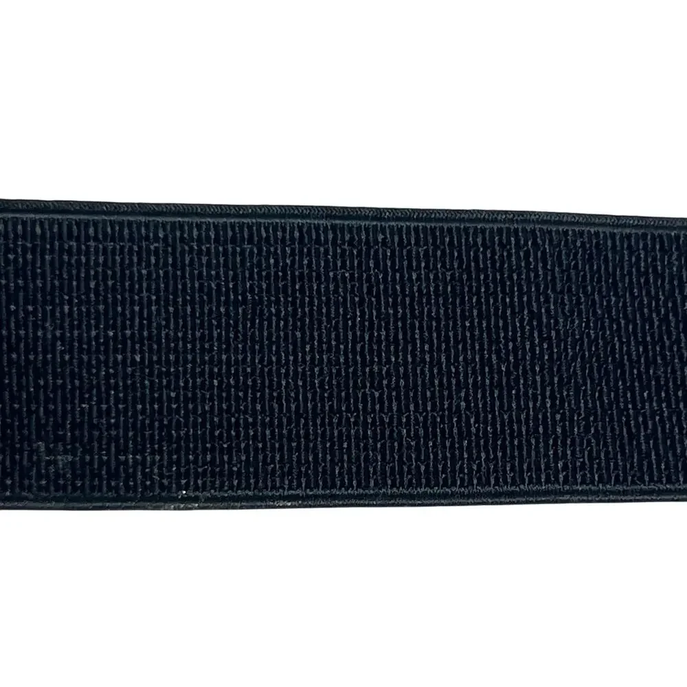Vintage 90s Sz Small Gold Twist Lock Buckle Stretch Belt Black Faux Leather